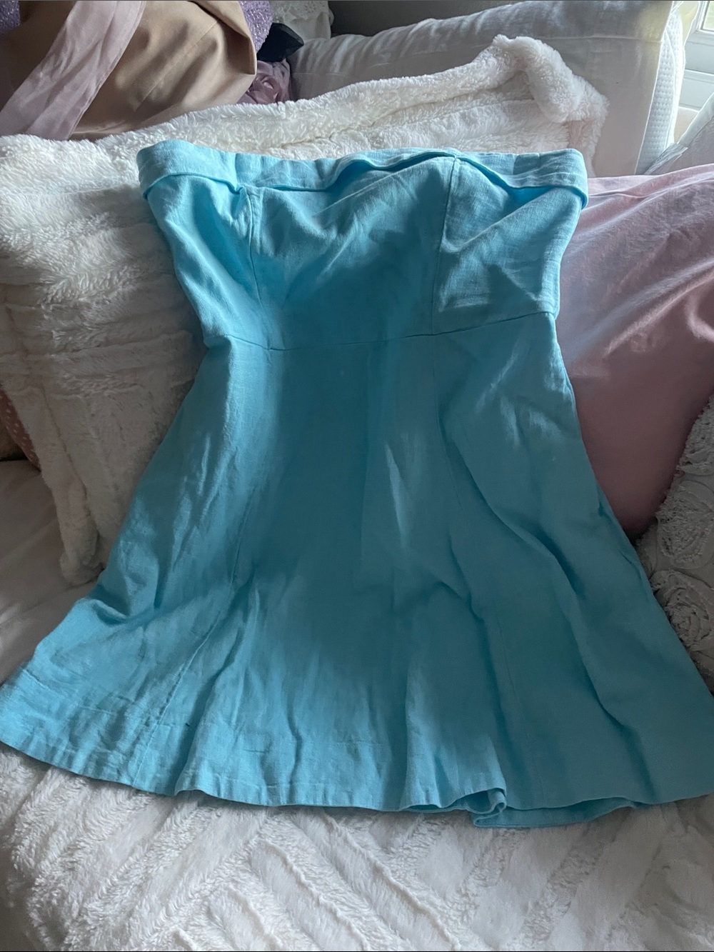 Abercrombie & Fitch Strapless Light Blue Sundress